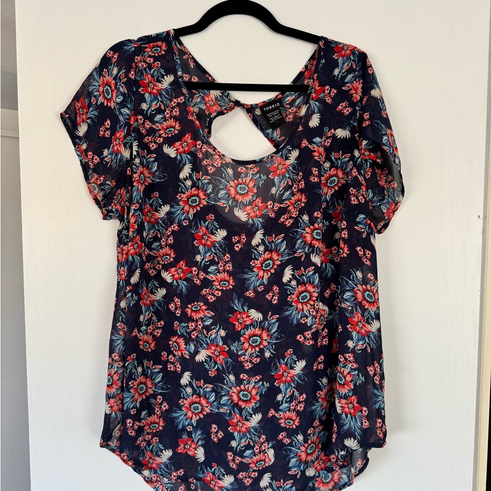Floral Navy Women's Top